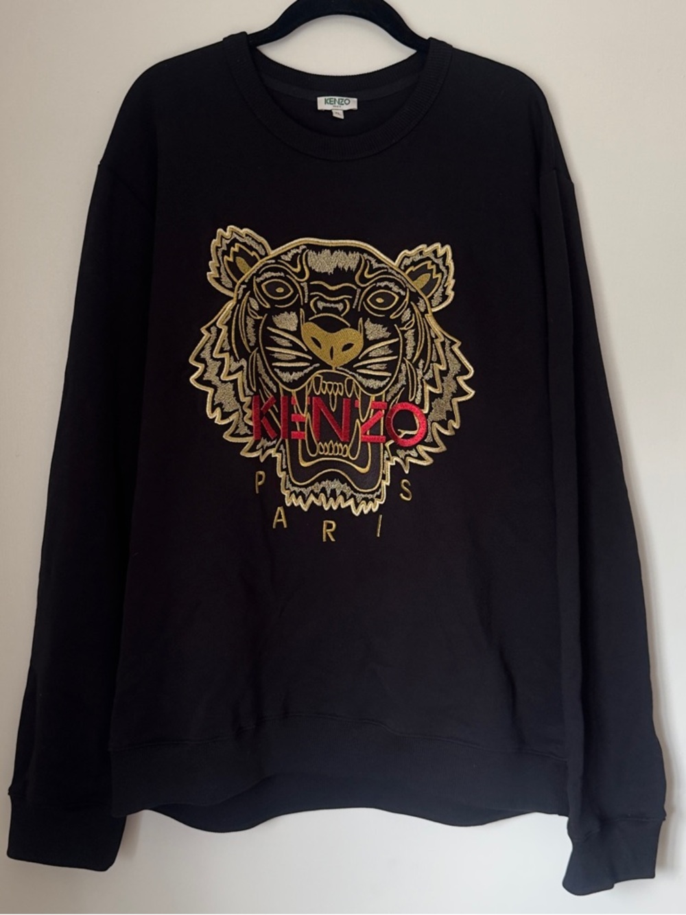 Kenzo Black Tiger Embroidered Crewneck Sweater